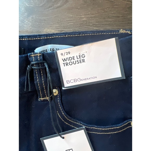 BCBGeneration Wide Leg Trouser Jeans Dark Indigo High Rise Denim Size 9/29 NEW - Picture 5 of 7
